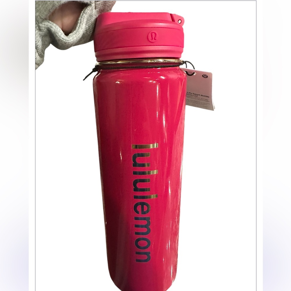 Lululemon 🍋Back To Life Passionate Pink & GOLD💛 Sports Bottle 24oz NWT - Picture 6 of 9